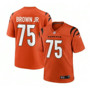 Nike Cincinnati Bengals #75 Orlando Brown Jr Orange Vapor Untouchable Authentic Stitched NFL Jersey