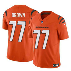Nike Cincinnati Bengals #77 Trent Brown Orange 2024 F.U.S.E. Authentic stitched NFL jersey