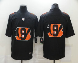 Nike Cincinnati Bengals #9 Joe Burrow 2020 Black Shadow Authentic Stitched NFL Jersey