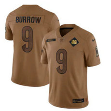 Nike Cincinnati Bengals #9 Joe Burrow 2023 salute to service Authentic Stitched NFL Jersey