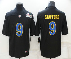 Nike Cincinnati Bengals #9 Joe Burrow Black 2022 Super Bowl LVI Authentic Stitched NFL Jersey