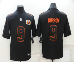Nike Cincinnati Bengals #9 Joe Burrow Black Throwback Vapor Untouchable Authentic Stitched NFL Jersey