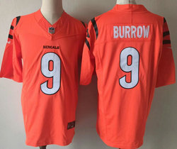 Nike Cincinnati Bengals #9 Joe Burrow Orange 2023 F.U.S.E. Vapor Untouchable Limited Stitched Jersey