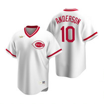 Nike Cincinnati Reds #10 Sparky Anderson White Cooperstown Collection Authentic Stitched MLB Jersey