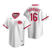 Nike Cincinnati Reds #16 Tucker Barnhart White Cooperstown Collection Authentic Stitched MLB Jersey