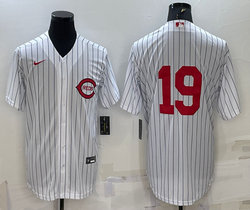 Nike Cincinnati Reds #19 Joey Votto White (no name) Throwback Game Authentic Stitched MLB Jersey