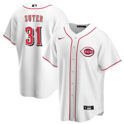 Nike Cincinnati Reds #31 Brent Suter White Game Authentic Stitched MLB Jersey