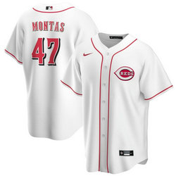 Nike Cincinnati Reds #47 Frankie Montas White Game Authentic Stitched MLB Jersey