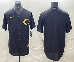 Nike Cincinnati Reds Blank Black Gold 4(IV) Authentic Stitched MLB Jersey