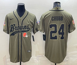 Nike Cleveland Browns #24 Nick Chubb 2022 Salute To Service Joint baseball jersey