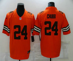 Nike Cleveland Browns #24 Nick Chubb Orange Inverted Legend Authentic stitched NFL jersey