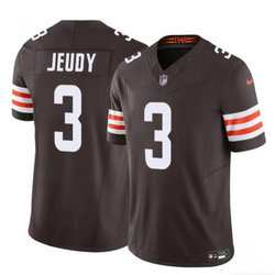 Nike Cleveland Browns #3 Jerry Jeudy Brown F.U.S.E Authentic Stitched NFL Jersey