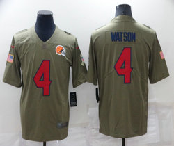 Nike Cleveland Browns #4 Deshaun Watson 2019 Green Salute to Service Authentic stitched NFL jersey