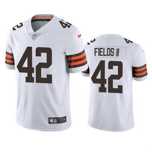 Nike Cleveland Browns #42 Tony Fields II White Vapor Untouchable Authentic Stitched NFL Jersey