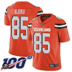 Nike Cleveland Browns #85 David Njoku Orange Old Style 100th Season Authentic stitched NFL jersey
