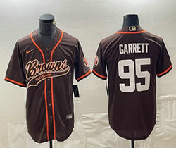Nike Cleveland Browns #95 Myles Garrett Brown Joint Authentic Stitched baseball jersey