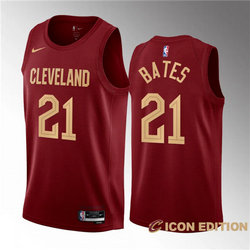 Nike Cleveland Cavaliers #21 Emoni Bates Red Authentic Stitched NBA Jersey