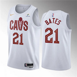 Nike Cleveland Cavaliers #21 Emoni Bates White Authentic Stitched NBA Jersey