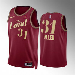 Nike Cleveland Cavaliers #31 Jarrett Allen Red 2024 City Authentic Stitched NBA Jersey