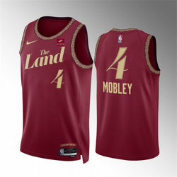 Nike Cleveland Cavaliers #4 Evan Mobley Red 2024 City Authentic Stitched NBA Jersey