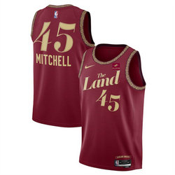 Nike Cleveland Cavaliers #45 Donovan Mitchell Red 2024 City Authentic Stitched NBA Jersey