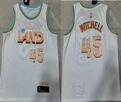 Nike Cleveland Cavaliers #45 Donovan Mitchell White City 22-23 Authentic Stitched NBA Jersey