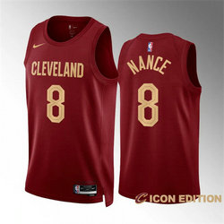 Nike Cleveland Cavaliers #8 Pete Nance Red Authentic Stitched NBA Jersey