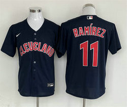 Nike Cleveland Indians #11 Jose Ramirez Navy Game Authentic Stitched MLB Jersey