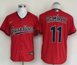 Nike Cleveland Indians #11 Jose Ramirez Red Game Authentic Stitched MLB Jersey