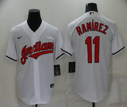 Nike Cleveland Indians #11 Jose Ramirez White Game Authentic Stitched MLB Jersey
