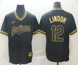 Nike Cleveland Indians #12 Francisco Linador Pullover Cooperstown Collection Authentic stitched MLB jersey
