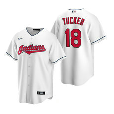 Nike Cleveland Indians #18 Carson Tucker White Game 2020 MLB Draft Jersey