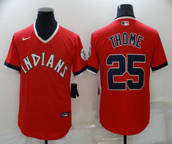 Nike Cleveland Indians #25 Jim Thome Red Throwback Pullover Authentic Stitched MLB Jersey