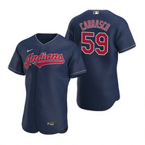 Nike Cleveland Indians #59 Carlos Carrasco Navy Blue Indians Flexbase Authentic Stitched MLB Jersey