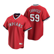 Nike Cleveland Indians #59 Carlos Carrasco Red Cooperstown Collection Authentic Stitched MLB Jersey