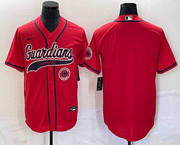Nike Cleveland Indians Blank Red Game 2023 City Team Logo front Authentic Stitched MLB jersey