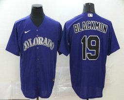 Nike Colorado Rockies #19 Charlie Blackmon Purple Game Authentic Stitched MLB Jersey