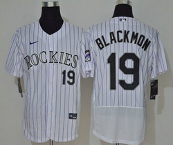 Nike Colorado Rockies #19 Charlie Blackmon White Flexbase Authentic Stitched MLB Jersey