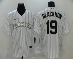 Nike Colorado Rockies #19 Charlie Blackmon White Game Authentic Stitched MLB Jersey