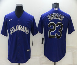 Nike Colorado Rockies #23 Kris Bryant Purple Game Authentic Stitched MLB Jersey
