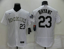 Nike Colorado Rockies #23 Kris Bryant White Flexbase Authentic stitched MLB jersey