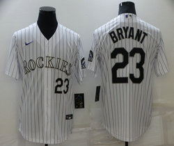 Nike Colorado Rockies #23 Kris Bryant White Game Authentic Stitched MLB Jersey