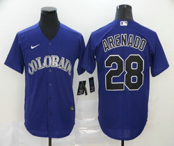 Nike Colorado Rockies #28 Nolan Arenado Purple Game Authentic Stitched MLB Jersey