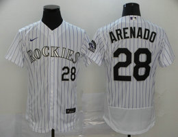 Nike Colorado Rockies #28 Nolan Arenado White Flexbase Authentic Stitched MLB Jersey