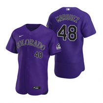 Nike Colorado Rockies #48 German Marquez Purple Flexbase Authentic Stitched MLB Jersey