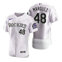 Nike Colorado Rockies #48 German Marquez White Flexbase Authentic Stitched MLB Jersey