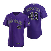Nike Colorado Rockies #49 Antonio Senzatela Purple Flexbase Authentic Stitched MLB Jersey