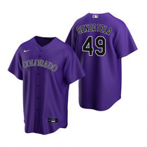 Nike Colorado Rockies #49 Antonio Senzatela Purple Game Authentic Stitched MLB Jersey