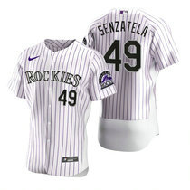Nike Colorado Rockies #49 Antonio Senzatela White Flexbase Authentic Stitched MLB Jersey