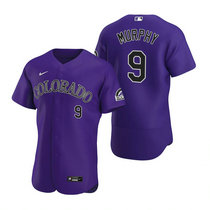 Nike Colorado Rockies #9 Daniel Murphy Purple Flexbase Authentic Stitched MLB Jersey